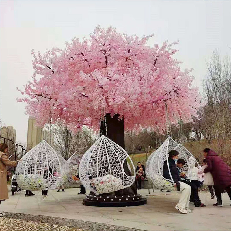 网红许愿树景区旋转仿真樱花吊篮电动农庄户外多人秋千无动力设备