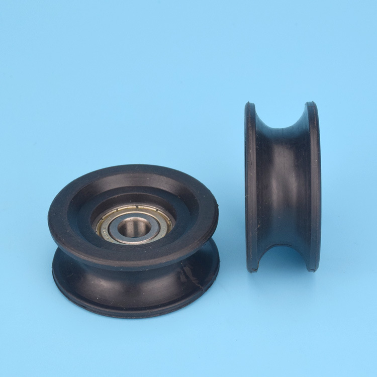 翊米机械u型凹槽尼龙轴承轮巴斯顿注塑机安全门r8滚轮d10包塑滑轮