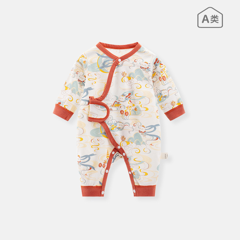 Baby Jumpsuit Spring and Autumn Rompers Size 52 Newborn New Year Onesie First Month Old 100 Days Old Baby Clothes