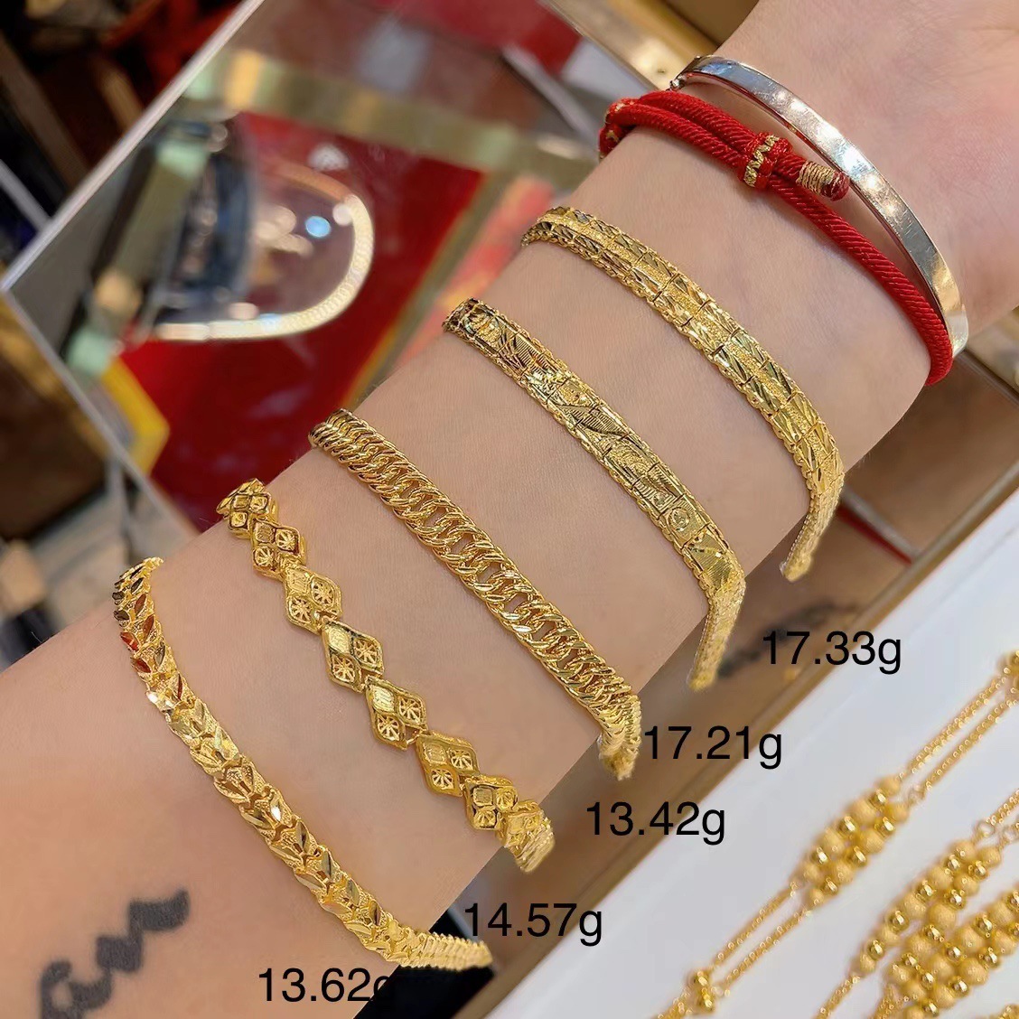 正品足金9999黄金手链男款 金链子纯金男士圆珠素链粗链古巴链