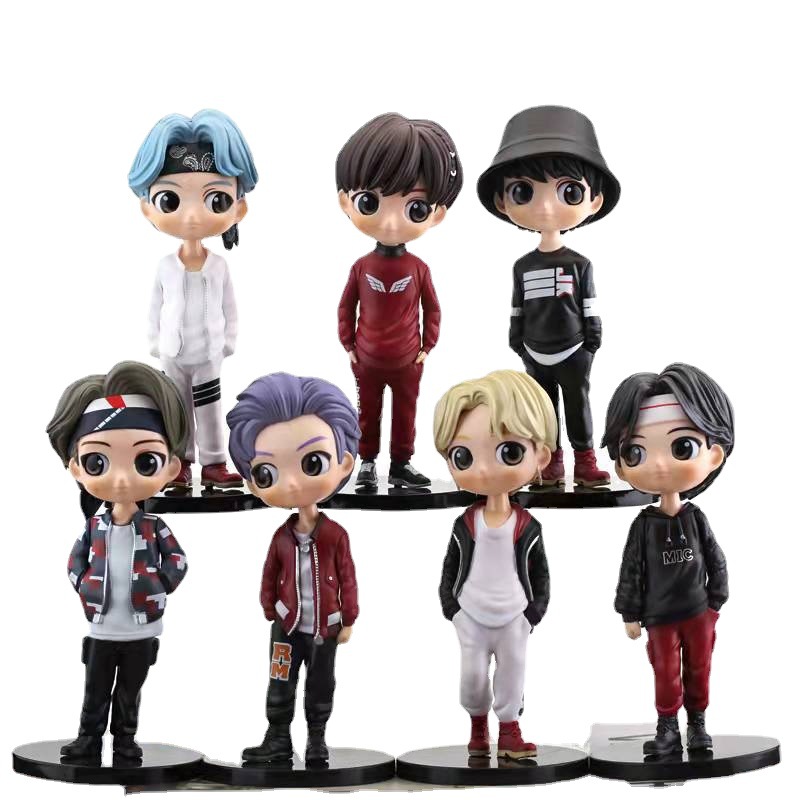 Cross-Border Large Bangtan Boys Singer Group Hand-Made Cute Doll Cute Doll Car Crane Machine Car Decoration