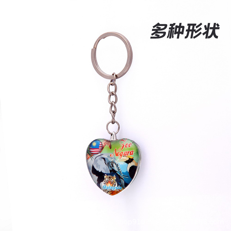 Factory Direct Crystal Double-Sided Keychain Crystal Key Chain Photo Pendant Making Creative Birthday Gift