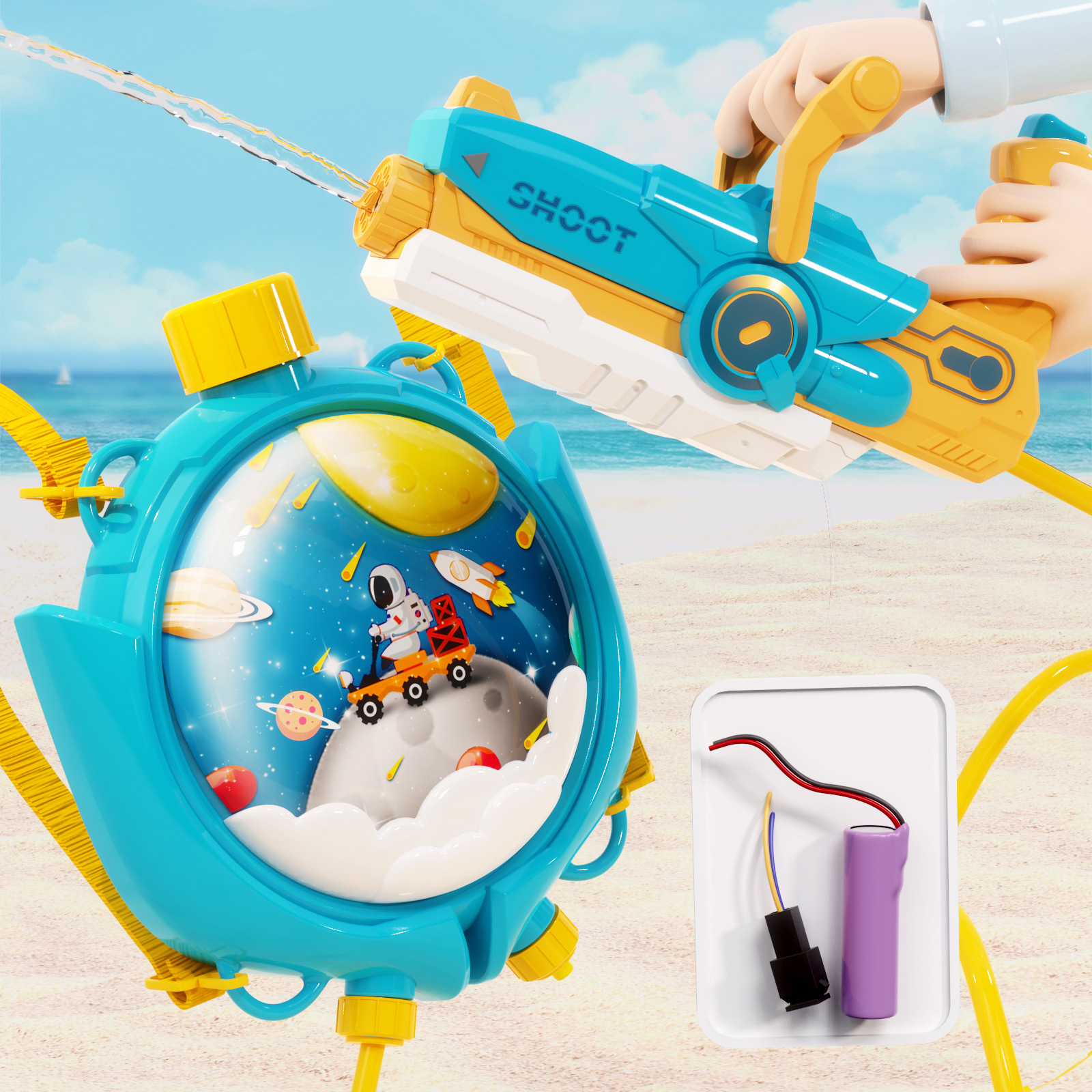 Electric Backpack Water Gun Children's Toy Water Spray Continuous Hair Boy Zi Water Pistol Baby Little Girl Internet Celebrity Large Capacity