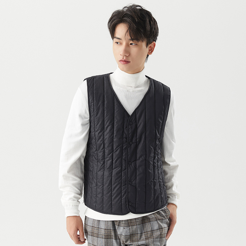 衫宣男士羊羔绒棉马甲背心加绒马甲保暖内胆中老年代发8518