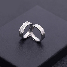 不锈钢戒指情侣一对戒指钛钢指环镶钻饰品时尚微镶指环情人