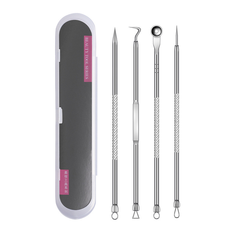 Factory Wholesale Acne Needle Set Acne Artifact Cleaning Blackhead Removing Full Set of Stainless Steel Acne Remover Clip Tweezers