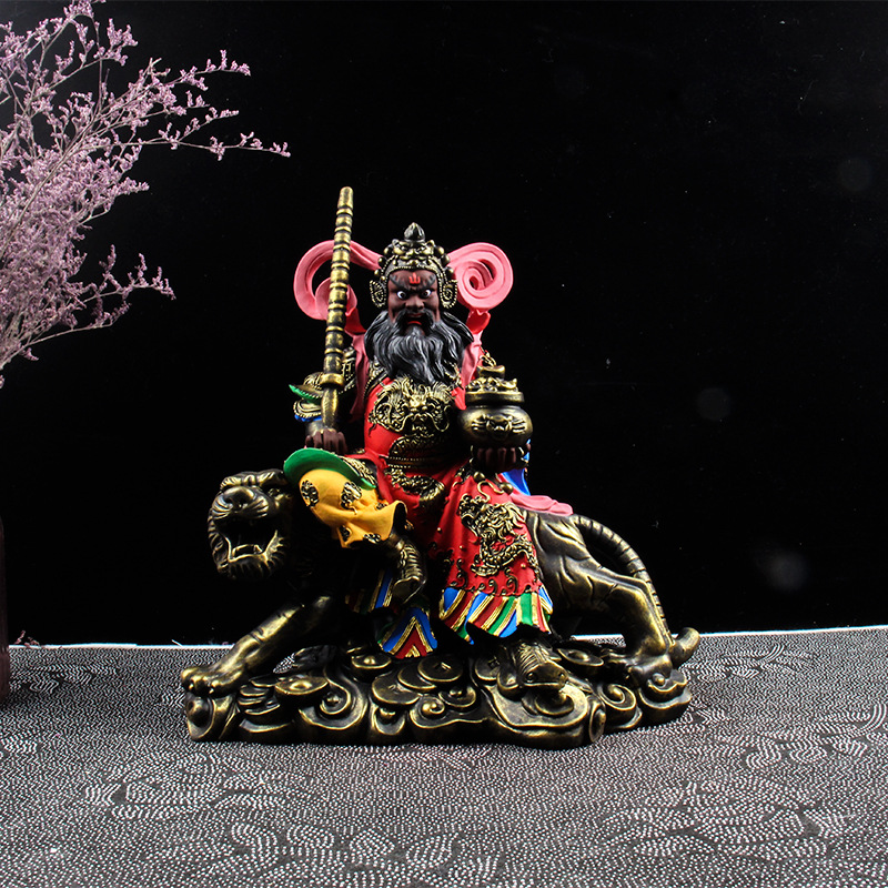 装藏武财神赵公明骑虎树脂关羽关公摆件客厅桌面五路文财神像比干