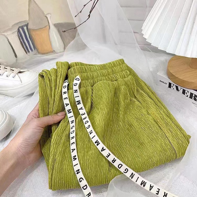 Popular 2023 Chic Wide-Leg Pants Women's New Fashion Casual Pants Spring and Summer Large Size High Waist Straight Loose Mop