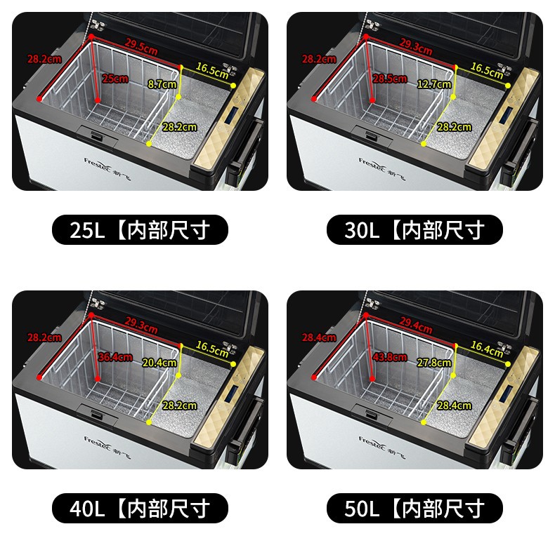 Frestec Dual Use in Car and Home Car Refrigerator Car Truck Household Three-in-One Frozen Refrigerated Double Temperature Double Display Refrigerator