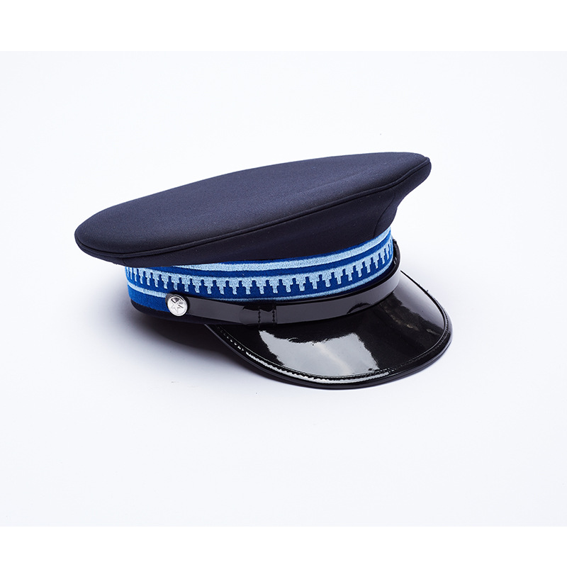 新式军帽香港大盖帽形象岗保安机长平顶大檐帽子物业售楼部