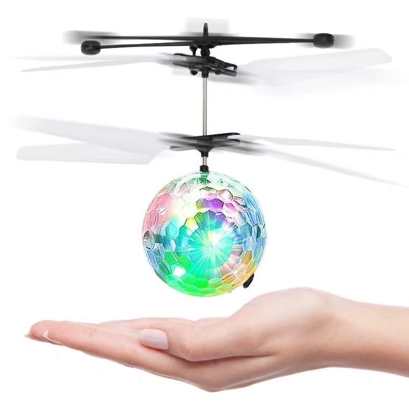 Cross-Border Children's Toy Induction Colorful Crystal Ball Swing Aircraft Intelligent Induction Floating Ball Luminous Toy