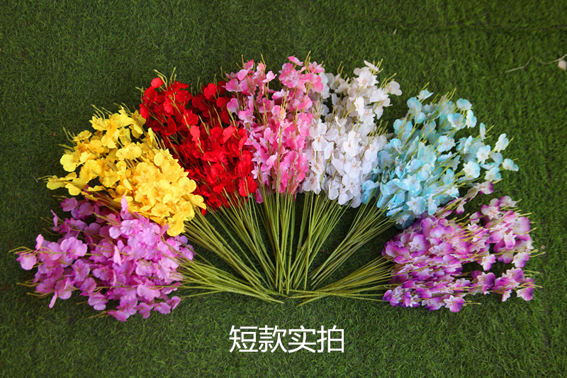 Artificial Dancing Orchid Indoor Flower Arrangement Artificial Flower Artificial Flower Living Room TV Cabinet New House Decoration Flower Decoration Spring Flower