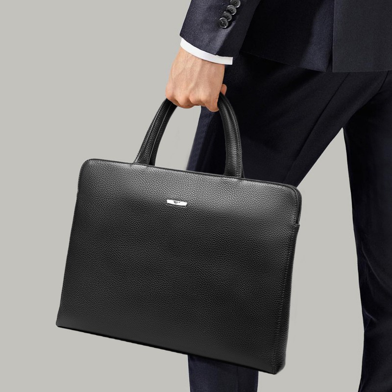 七匹狼男士公文包真皮商务大容量电脑手提包头层牛皮软皮休闲男包