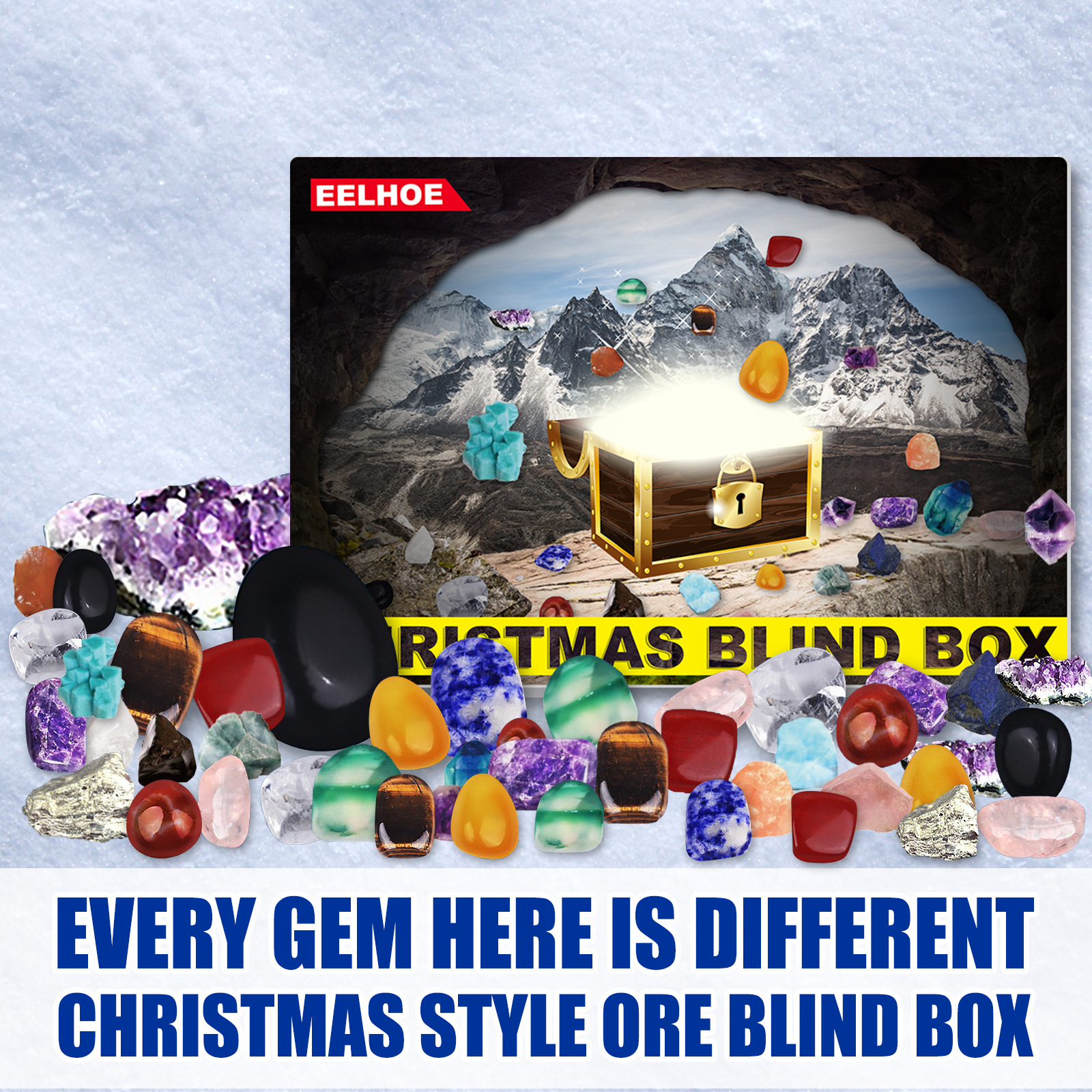 christmas blind box 圣诞矿石盲盒24天多面宝藏礼盒