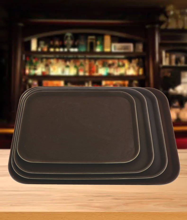 塑料好质量钢化无痕磨砂防滑上菜托盘圆形方形好用传菜盘子不怕摔