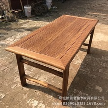 复古怀旧老榆木餐桌家居简易长方形吃饭桌实木老门板餐桌