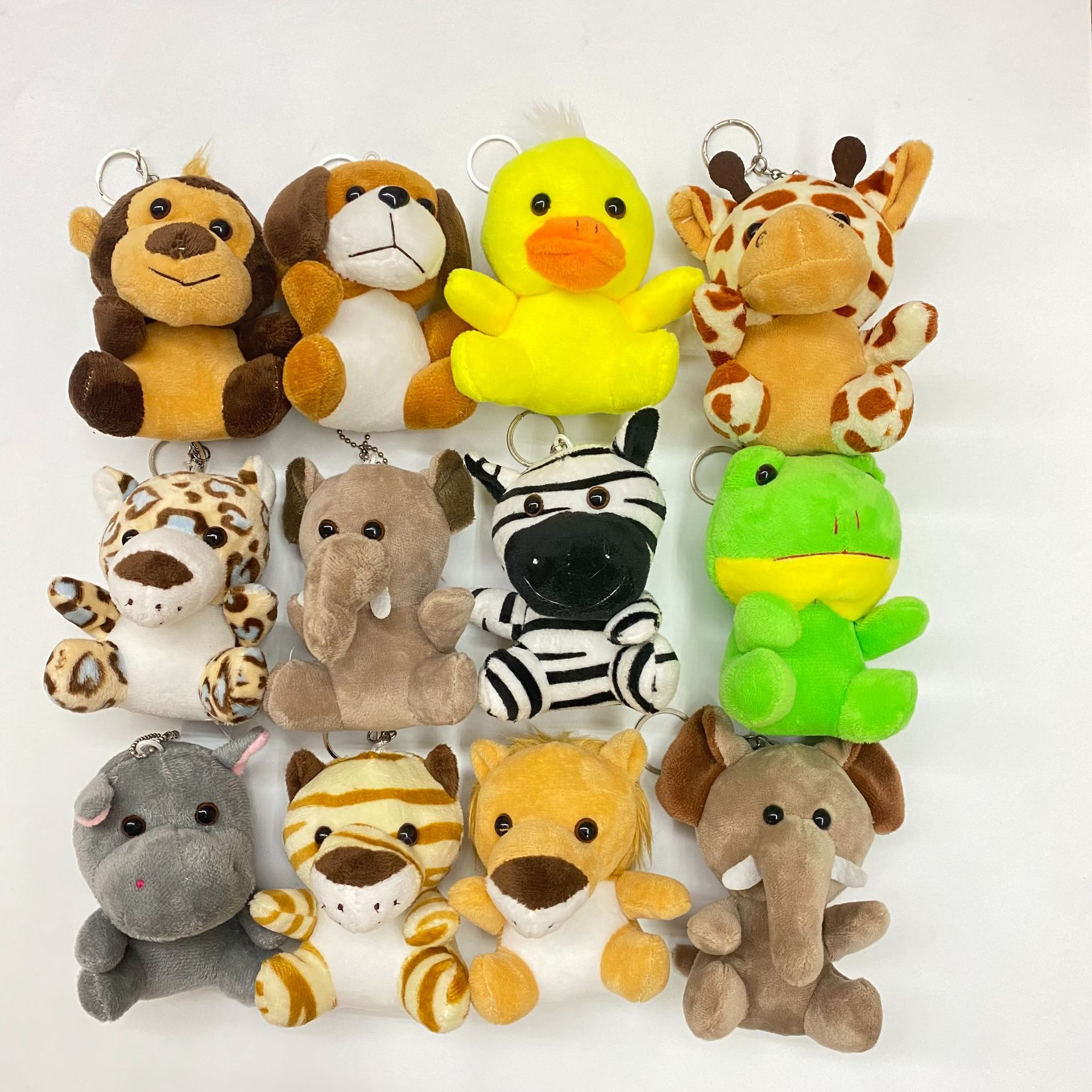 Cross-Border Forest Jungle Animal Pendant Cartoon Little Doll Plush Toy Backpack Car Key Ring Doll Wholesale