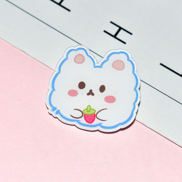 韩网红卡通可爱学生亚克力套装徽章别针胸牌装饰新款熊兔牛胸章