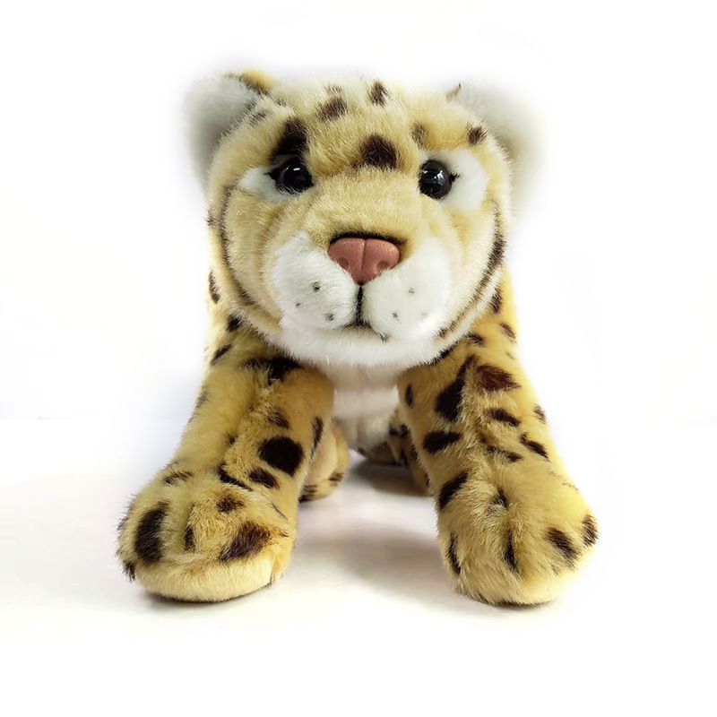 豹子毛绒玩具公仔13寸仿真动物花豹玩偶站姿豹子现货供应