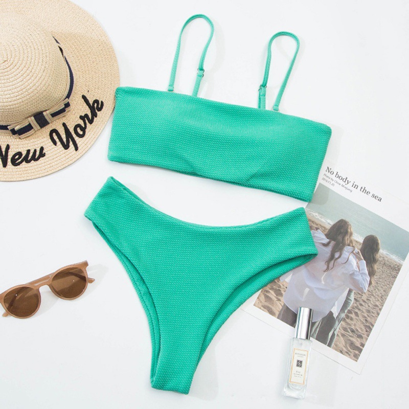 4万套2021欧美亚马逊泳衣性感吊带式平胸比基尼泳装bikini相似店铺>