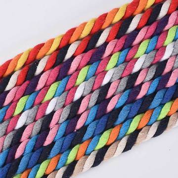 装饰辅料麻花绳彩色加粗三股棉绳棉质捆扎麻花绳编织粗窗帘捆绑绳