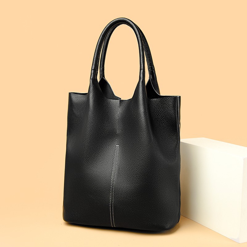 质感大气手挽包大容量头层牛皮休闲出行包时尚简约包包女一件代发