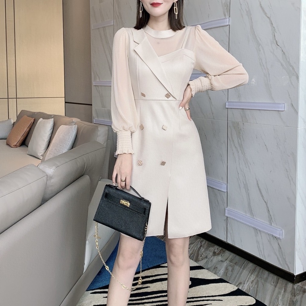 早春气质御姐范收腰显瘦连衣裙2022女装优雅简约大方时尚性感