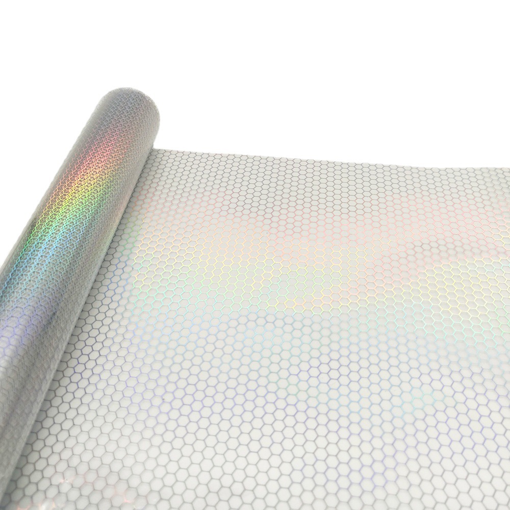 包装复合材料镭射激光镀铝银色素面六边形洗铝膜转移膜