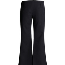 175高个子加长版黑色复古休闲微喇裤女低腰设计感拖地西装喇叭裤