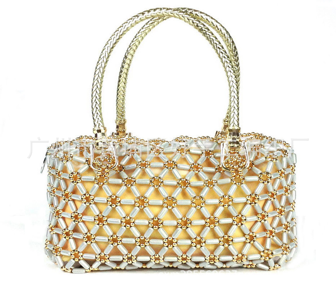 公主范梦幻手工编织串珠包包 t台走秀大牌纯手工编织珠珠包女