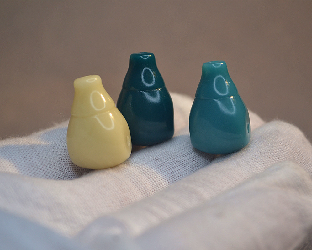 新春工艺13-14mm雪巴西施壶一体三通 琉璃佛头diy配饰