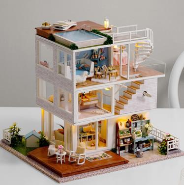 大型复式豪华别墅女生家模型礼物手工diy小屋子模型房子如此安好