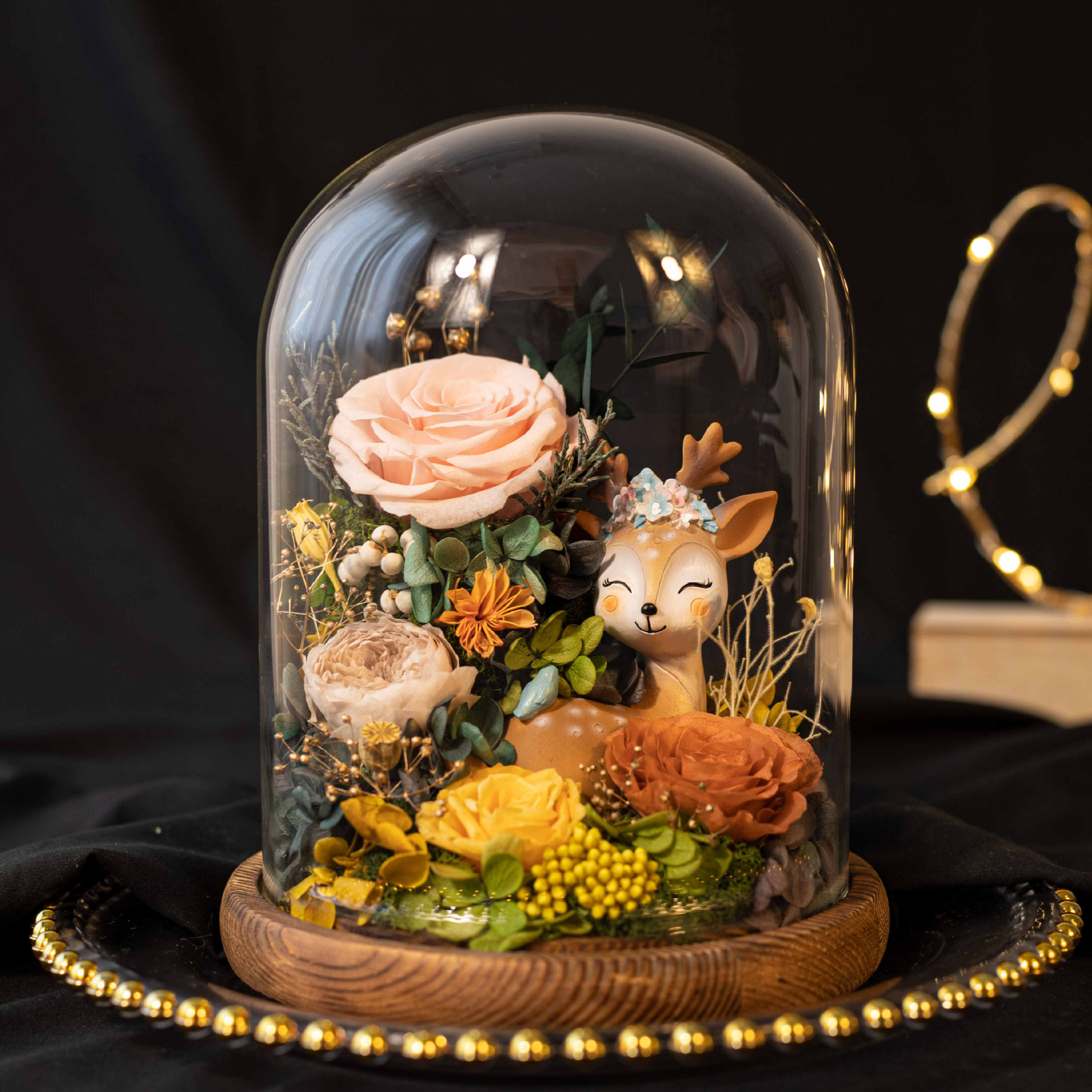 永生花礼盒玫瑰花摆件玻璃罩干花束送女生闺蜜实用情人节生日礼物