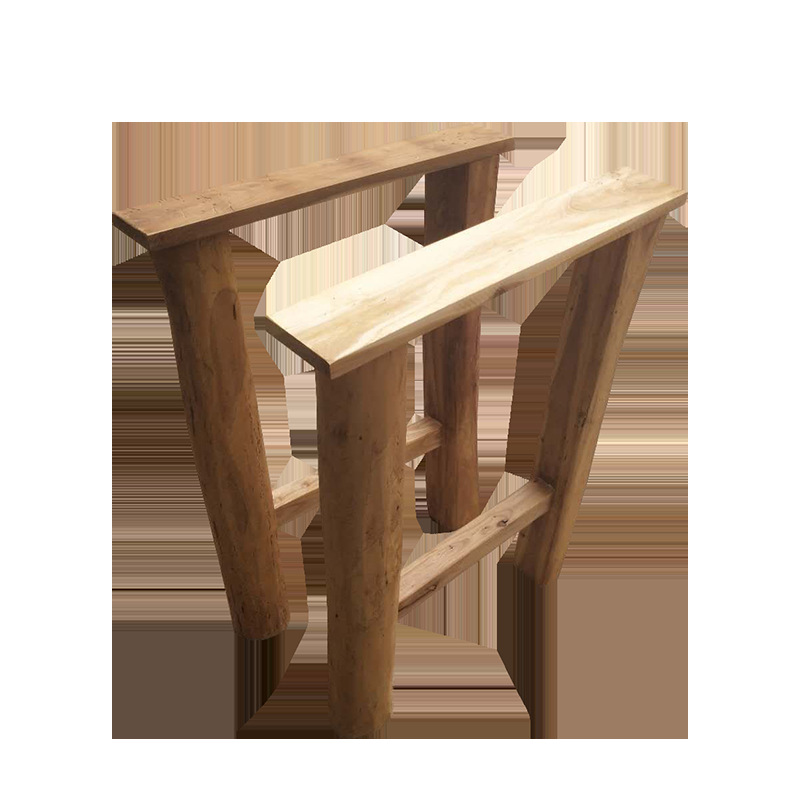 桌腿实木桌脚简约家用餐桌腿木质脚老榆木桌子支架大板台底座