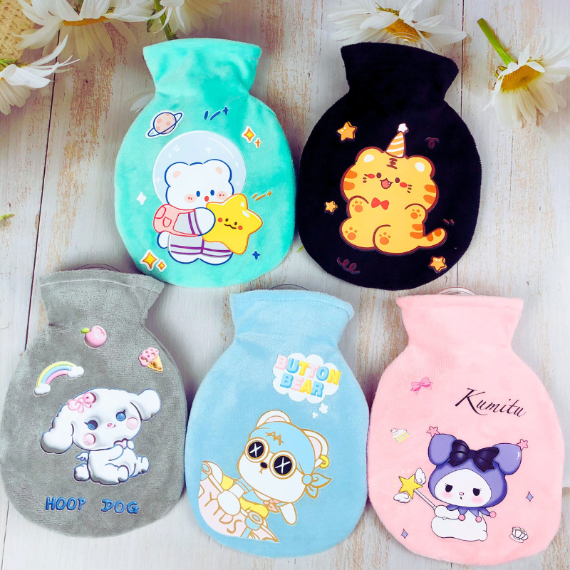 Cartoon Cute Pet Transparent Hot Water Injection Bag Winter Warm Hand Warmer Portable Home Outdoor Hand Warmer Source Factory