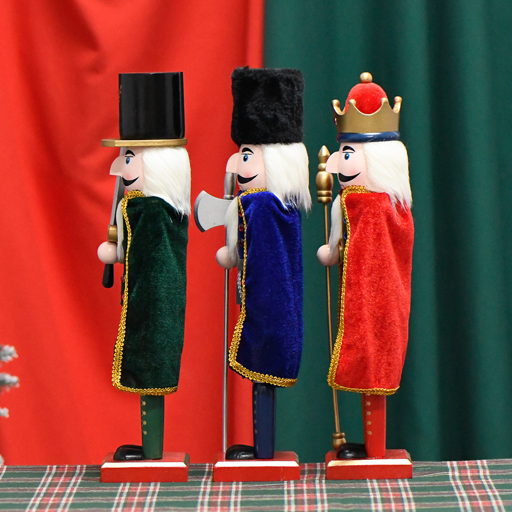 European Style Crafts Puppet European Style Living Room Wooden Nutcracker 38cm Cloak Nutcracker in Stock