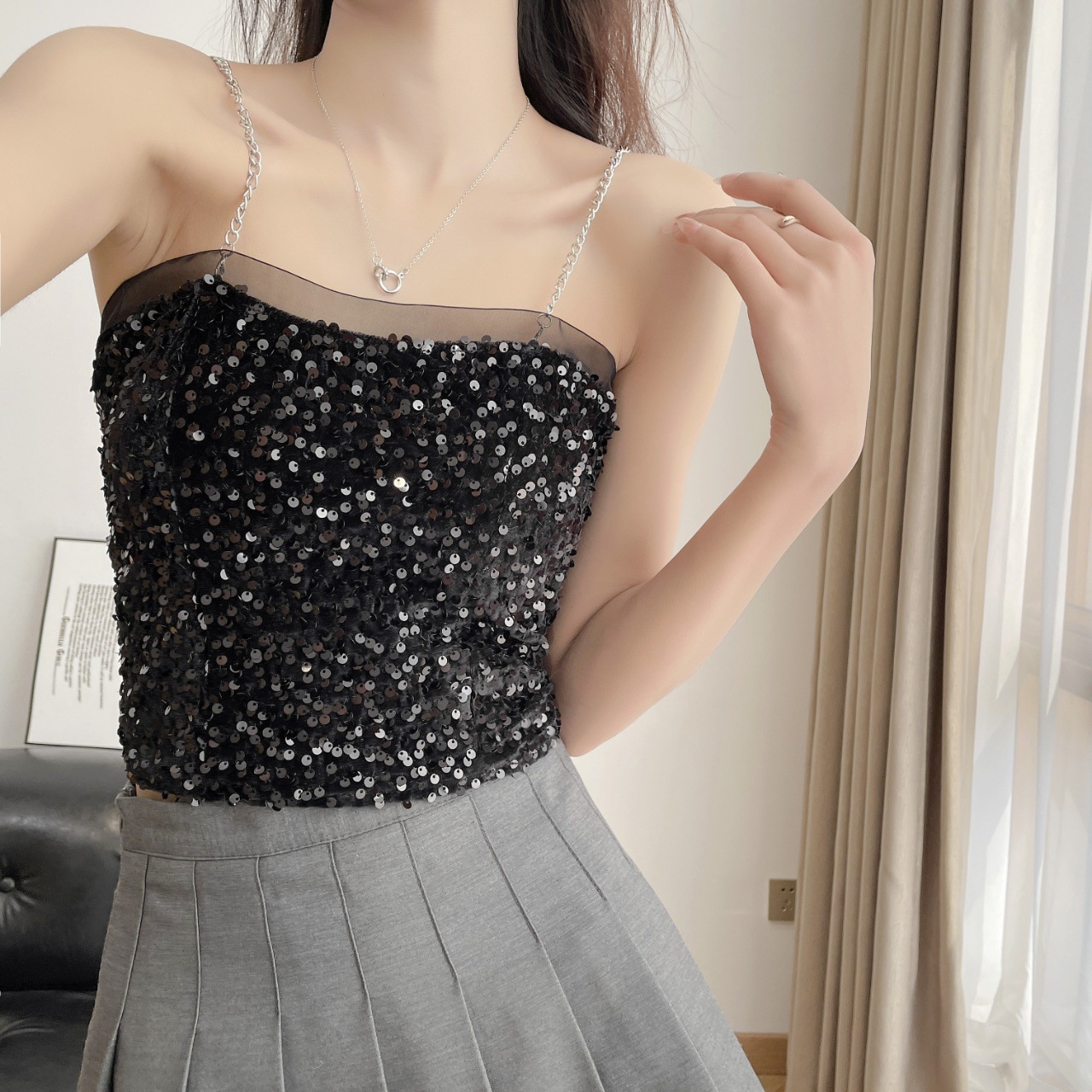 Women's Tube Top Vest, Design Sense, Summer Anti-Exposure Strapless Bandeau Outer Wear Inner Wear Top 2216