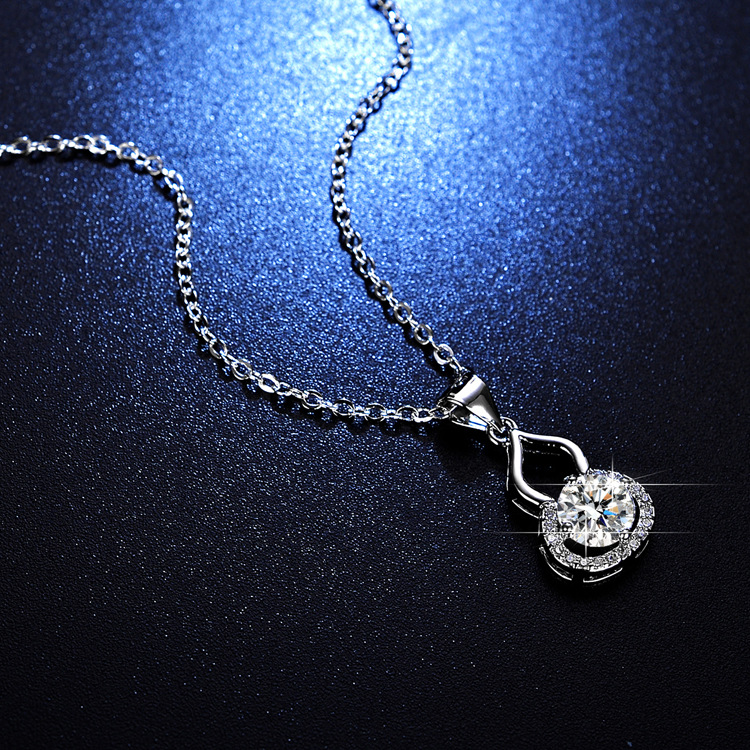 抖音直播仿真莫桑钻锆石葫芦项链女镂空气质时尚女士一克拉锁骨链