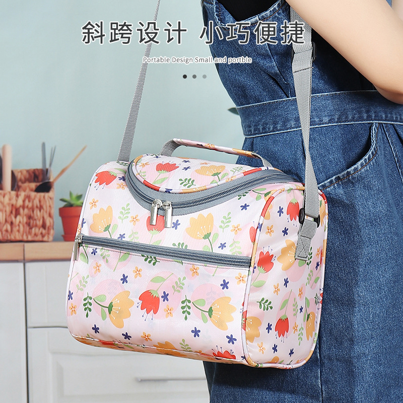 Cross-Border Hot Thickened Waterproof plus Size Capacity Lunch Box Bag Shoulder Bag Insulation Lunch Box Bag Factory Direct Supply