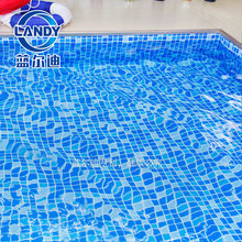 规则马赛克钢结构游泳池室内拼装式胶膜泳池学校恒温池健身游泳池