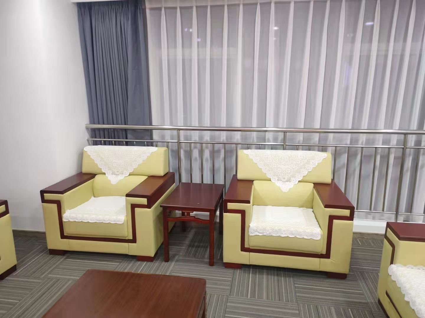 会议沙发贵宾接待室布艺单人位茶几组合领导办公商务洽谈会客沙发