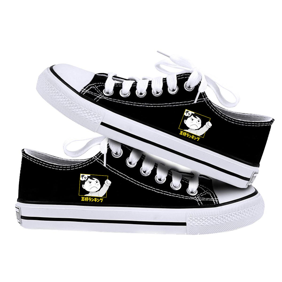 跨境布鞋国王排名低帮帆布鞋波吉王子秋冬新款日系印花圆头板鞋