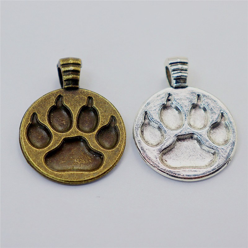 2克 复古diy配件 熊掌印 吊坠 工厂批发 饰品配件