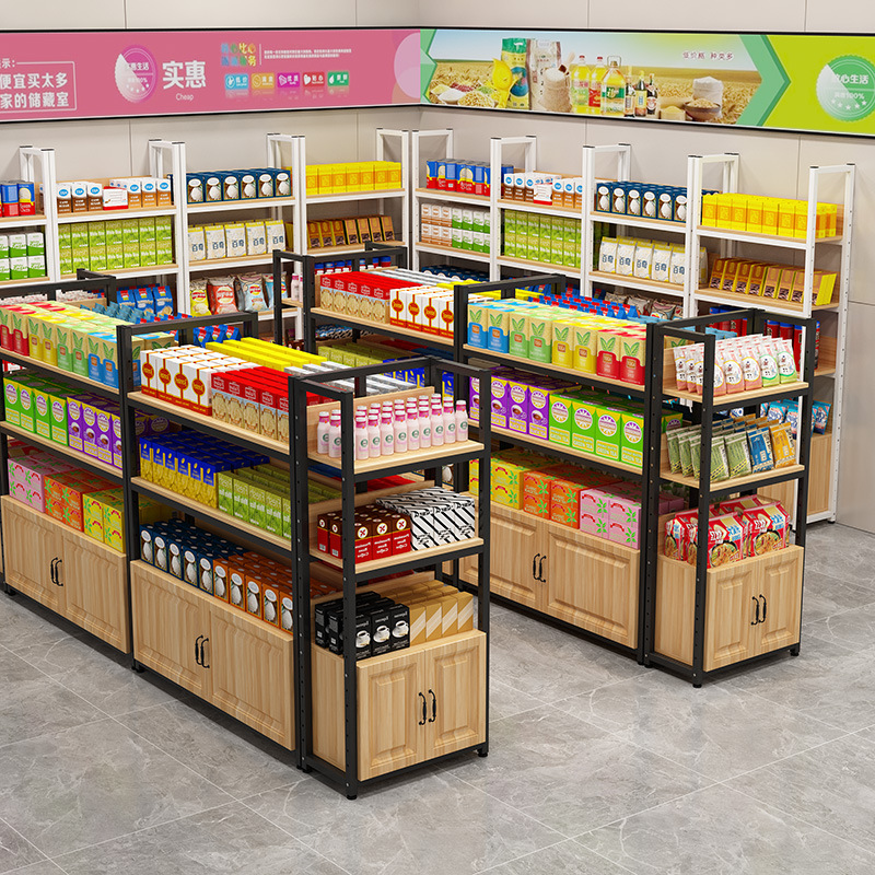 超市货架展示架多层零食商品摆放架子文具店便利店产品中岛展示柜