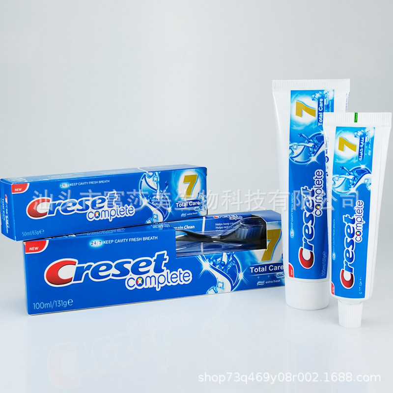 Spot Creset50ml Foreign Trade Cross-Border English Middle East Salt White Cleaning Multi-Effect Toothpaste Toothpaste