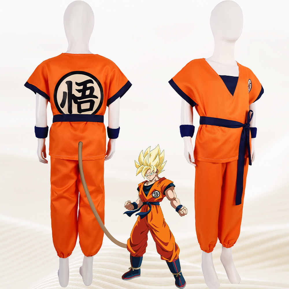 跨境新品万圣节cosplay超级赛亚人儿童舞台表演服七龙珠孙悟空