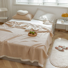 UG73全棉纱布毛巾被老式怀旧纯色 夏季薄款纯棉纱布盖毯沙发毯子