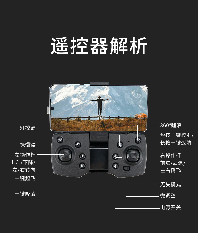 jjrc新款双摄像头折叠无人机遥控飞机高清航拍玩具儿童四轴飞行器
