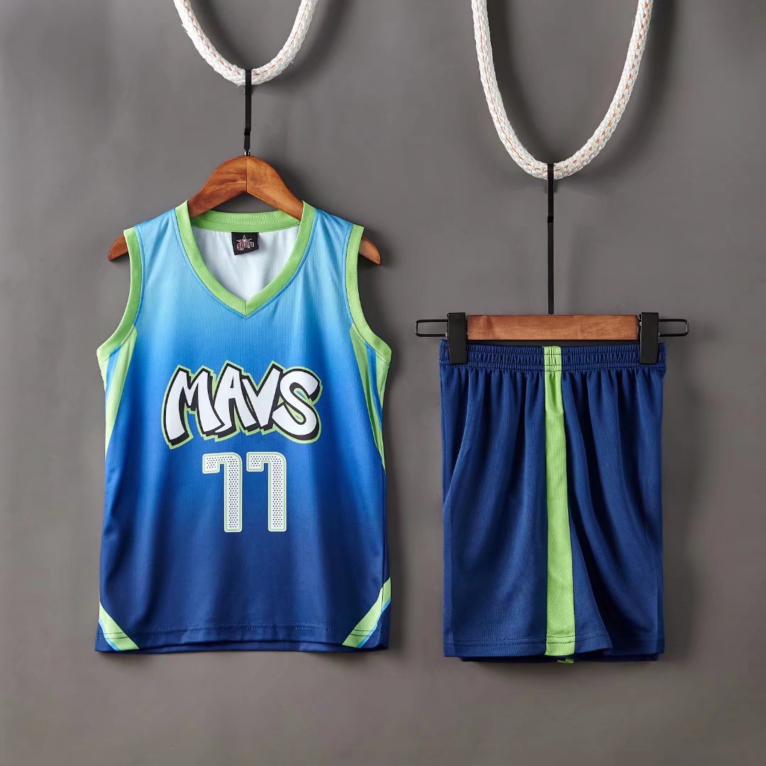 独行侠小牛队儿童童装篮球服 小学比赛训练球衣 厂家批发 代发-阿里巴