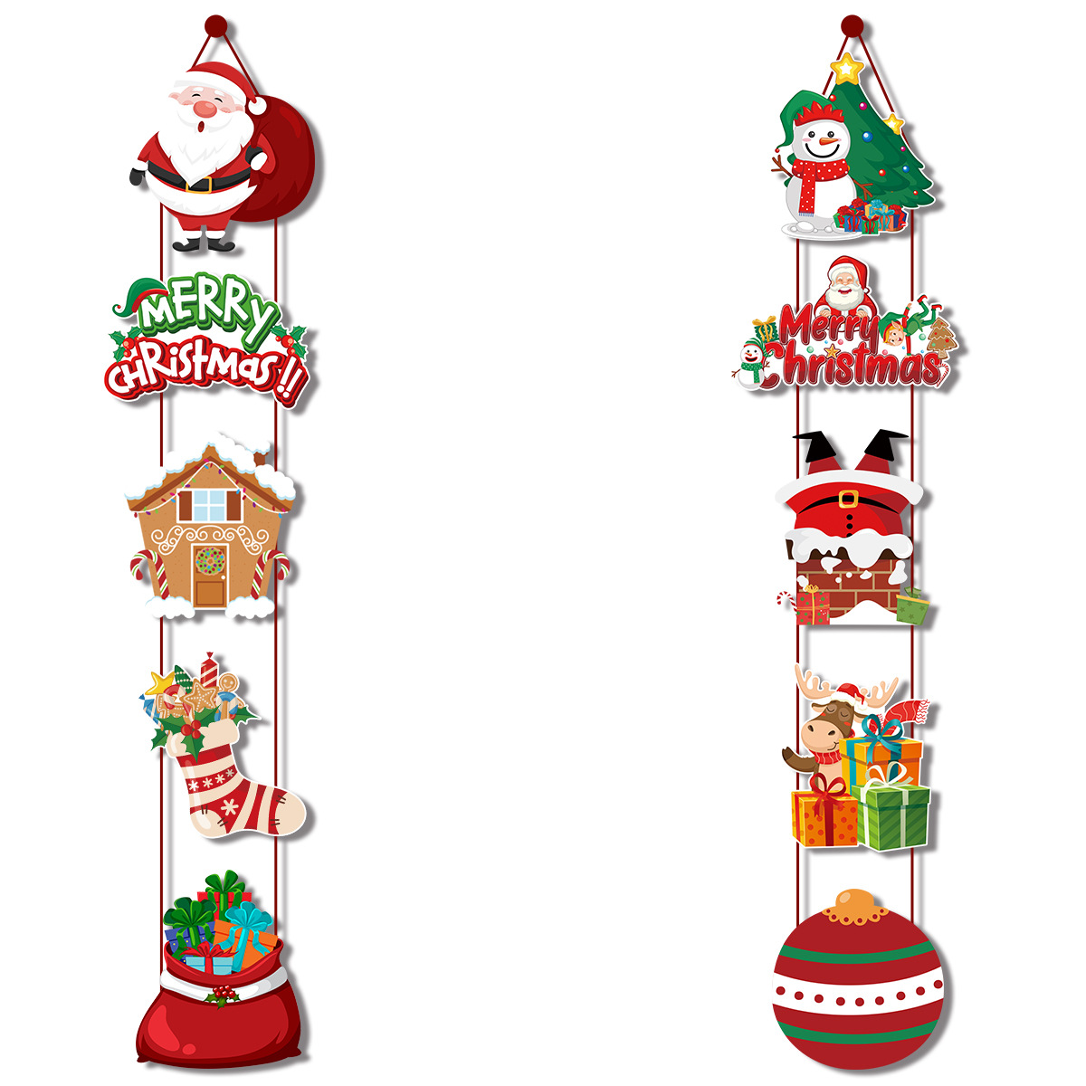 2023 New Christmas Party Paper Santa Claus Christmas Tree Decoration Door Hanging Scene Layout Pendant Hanging Ornament